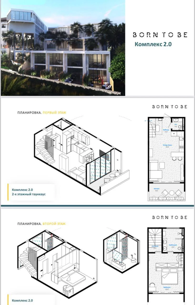 Townhouse, 1 спальни, 80.00 м² 5