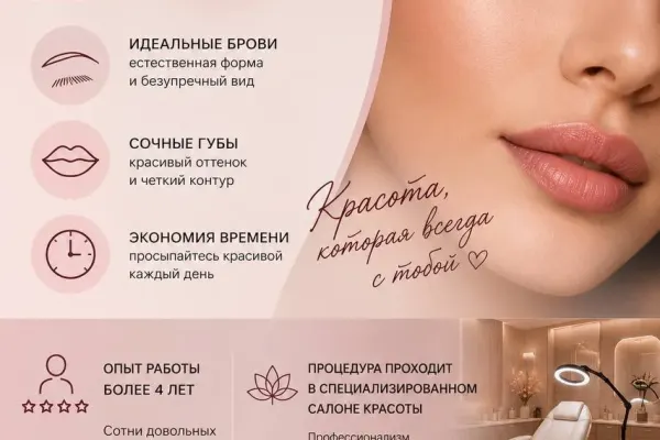 Перманентный макияж губ и бровей