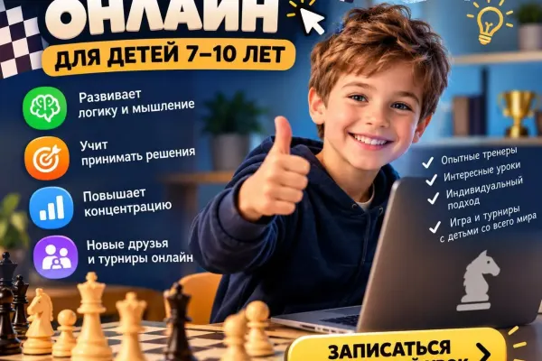 Шахматы онлайн для детей 7–10 лет
